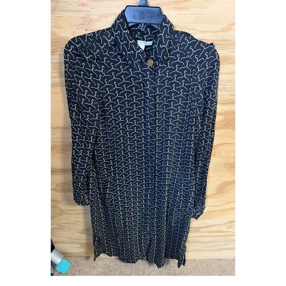 Women's Diane Von Furstenberg Silk Dress 10 Button Designer Luxury - Picture 2 of 5